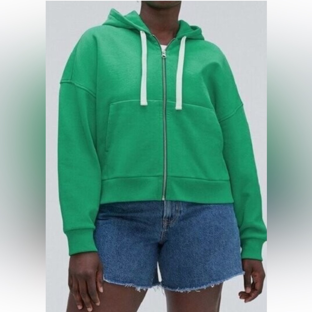 NEW Everlane Green Zip-Up Hoodie women size XXS, S